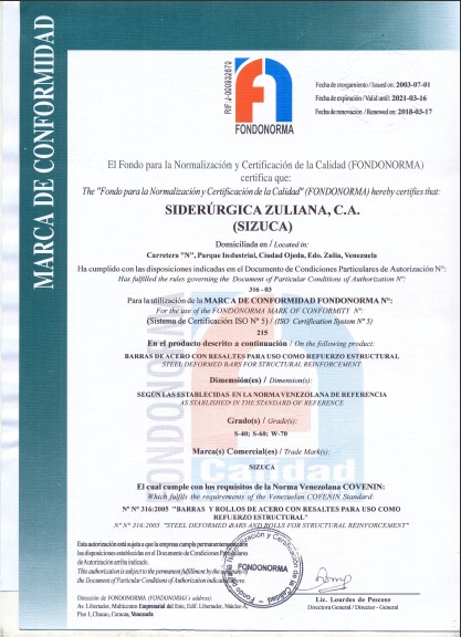 certificado de marca de conformidad fondonorma 200180001